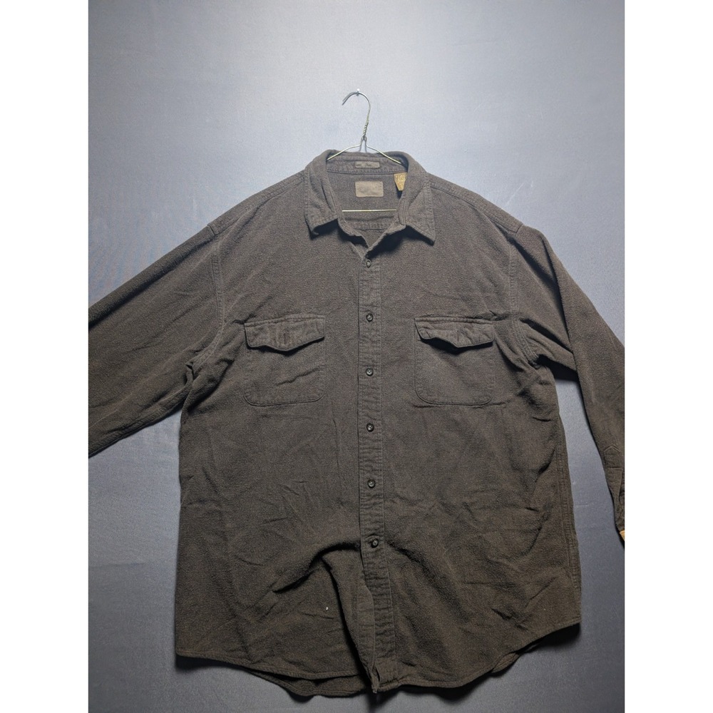 Vintage St John's bay Shirt Mens XL Brown Cotton Long Sleeve Button Up Casual